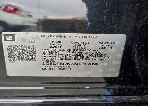 2021 Cadillac Ct4 Premium Luxury из США, поврежденный, VIN 1G6DF5RKXM0117899